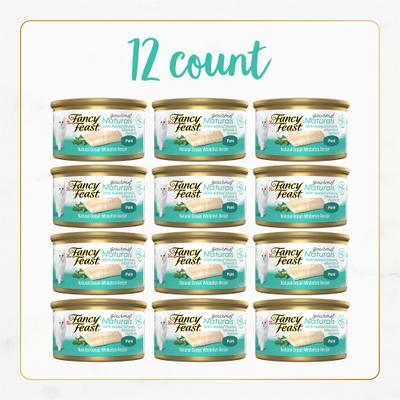 Show full view: Fancy Feast Gourmet Naturals Ocean Whitefish Recipe Grain-Free Pate Canned Cat Food, 3-oz can, case of 12 slide 3 of 10