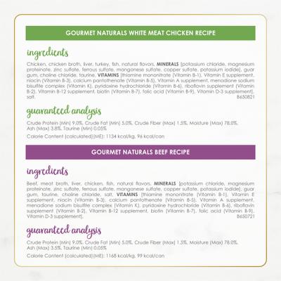 Show full view: Fancy Feast Gourmet Naturals Poultry & Beef Variety Pack Canned Cat Food, 3-oz, case of 30 slide 5 of 12