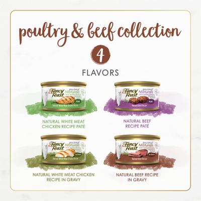 Show full view: Fancy Feast Gourmet Naturals Seafood Variety Pack Canned Food + Poultry & Beef Variety Pack Canned Cat Food slide 7 of 9