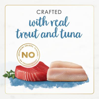 Show full view: Fancy Feast Gourmet Naturals Trout & Tuna Recipe Pate Canned Cat Food, 3-oz, case of 12 slide 5 of 11