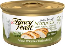 Fancy Feast Gourmet Naturals White Meat Chicken Recipe in Gravy Canned Cat Food, 3-oz, case of 12