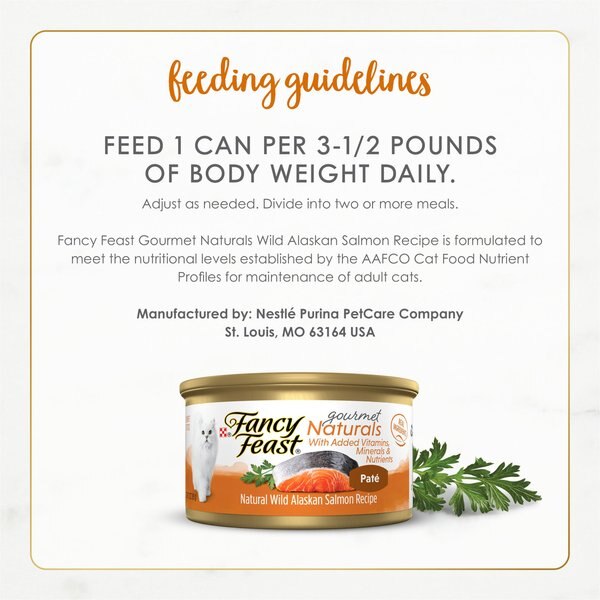 Fancy Feast Gourmet Naturals Wild Alaskan Salmon Recipe Plus Coconut Milk Grilled Chunks in Gravy Grain-Free Canned Cat Food