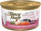 Fancy Feast Gourmet Naturals Wild Alaskan Salmon & Shrimp Recipe in Gravy Canned Cat Food, 3-oz, case of 12