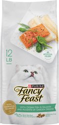 Fancy Feast Gourmet Ocean Fish & Salmon & Accents of Garden Greens Dry Cat Food, 12-lb bag