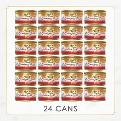 Show full view: Fancy Feast Gravy Lovers Beef Feast Gravy Canned Cat Food, 3-oz, case of 24 slide 3 of 12