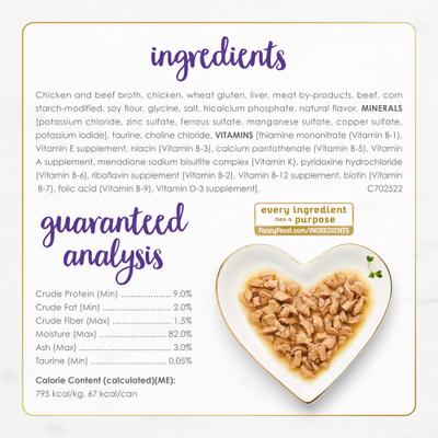 Show full view: Fancy Feast Gravy Lovers Chicken & Beef Feast in Gravy Canned Cat Food, 3-oz, case of 24 slide 7 of 11