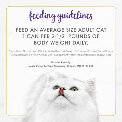 Show full view: Fancy Feast Gravy Lovers Chicken & Beef Feast in Gravy Canned Cat Food, 3-oz, case of 24 slide 9 of 11