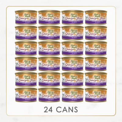 Show full view: Fancy Feast Gravy Lovers Chicken & Beef Feast in Gravy Canned Cat Food, 3-oz, case of 24 slide 3 of 11