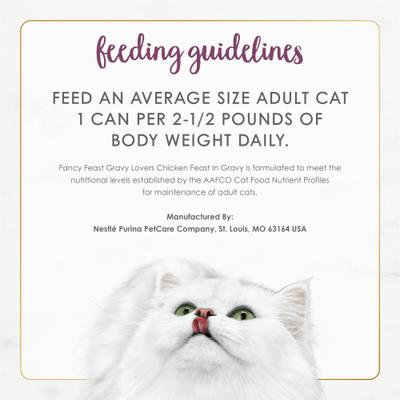 Show full view: Fancy Feast Gravy Lovers Chicken Feast in Chicken Flavor Gravy Canned Cat Food, 3-oz, case of 24 slide 9 of 12
