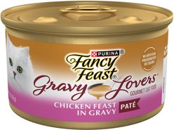 Fancy Feast Gravy Lovers Chicken Feast Pate Wet Cat Food, 3-oz can, case of 24