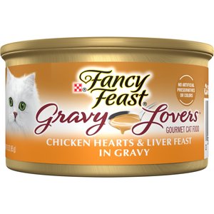 Fancy Feast Gravy Lovers Chicken Hearts & Liver Feast in Gravy Canned Cat Food, 3-oz, case of 24