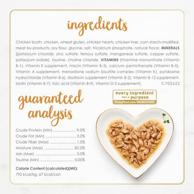 Show full view: Fancy Feast Gravy Lovers Chicken Hearts & Liver Feast in Gravy Canned Cat Food, 3-oz, case of 24 slide 7 of 12