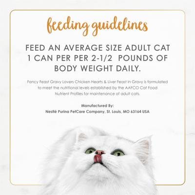 Show full view: Fancy Feast Gravy Lovers Chicken Hearts & Liver Feast in Gravy Canned Cat Food, 3-oz, case of 24 slide 9 of 12