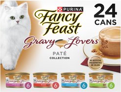 Fancy Feast Gravy Lovers Feast Pate Variety Pack Wet Cat Food, 3-oz can, case of 24