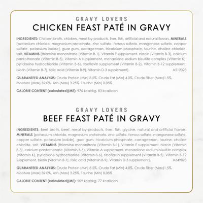 Show full view: Fancy Feast Gravy Lovers Feast Pate Variety Pack Wet Cat Food, 3-oz can, case of 24 slide 7 of 10