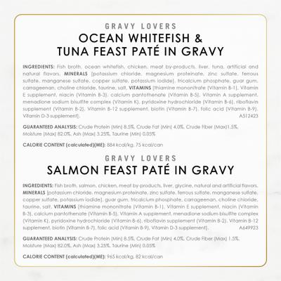 Show full view: Fancy Feast Gravy Lovers Feast Pate Variety Pack Wet Cat Food, 3-oz can, case of 24 slide 8 of 10