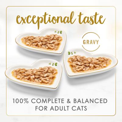 Show full view: Fancy Feast Gravy Lovers Poultry & Beef Feast Canned Food, 3-oz, case of 24 + Appetizers Light Meat Tuna with a Scallop Topper Cat Treats slide 8 of 10
