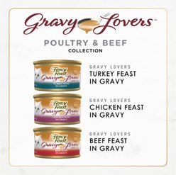 Fancy Feast Gravy Lovers Poultry & Beef Feast Variety Pack Canned Cat Food, 3-oz, case of 24 slide 2 of 8