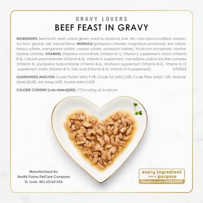 Show full view: Fancy Feast Gravy Lovers Poultry & Beef Feast Variety Pack Canned Cat Food, 3-oz, case of 30 slide 8 of 13