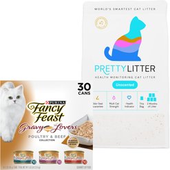 Fancy Feast Gravy Lovers Poultry & Beef Feast Variety Pack Canned Food, 3-oz, case of 30 + PrettyLitter Cat Litter slide 1 of 9