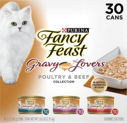 Show full view: Fancy Feast Gravy Lovers Poultry & Beef Feast Variety Pack Canned Food, 3-oz, case of 30 + PrettyLitter Cat Litter slide 6 of 9