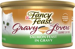 Fancy Feast Gravy Lovers Salmon Feast in Gravy Gourmet Wet Cat Food, 3-oz can, case of 24
