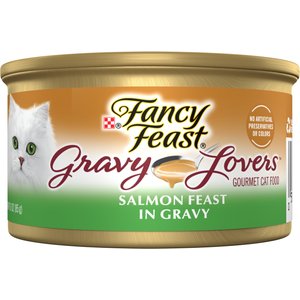 Fancy Feast Gravy Lovers Salmon Feast in Gravy Gourmet Wet Cat Food, 3-oz can, case of 24