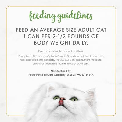 Show full view: Fancy Feast Gravy Lovers Salmon Feast in Gravy Gourmet Wet Cat Food, 3-oz can, case of 24 slide 9 of 12