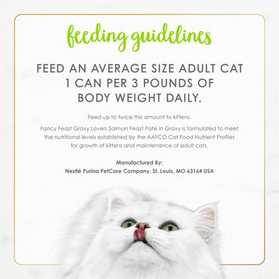 Show full view: Fancy Feast Gravy Lovers Salmon Feast Pate Wet Cat Food, 3-oz can, case of 24 slide 8 of 9