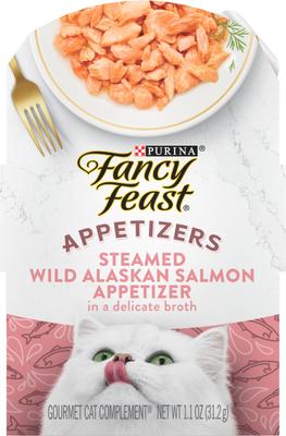 Show full view: Fancy Feast Gravy Lovers Turkey Feast in Roasted Turkey Flavor Gravy Canned Cat Food, 3-oz, case of 24 + Appetizers Wild Alaskan Salmon Cat Treats, 1.1-oz tray, case of 10 slide 2 of 9