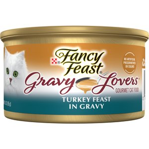 Fancy Feast Gravy Lovers Turkey Feast in Roasted Turkey Flavor Gravy Canned Cat Food, 3-oz, case of 24