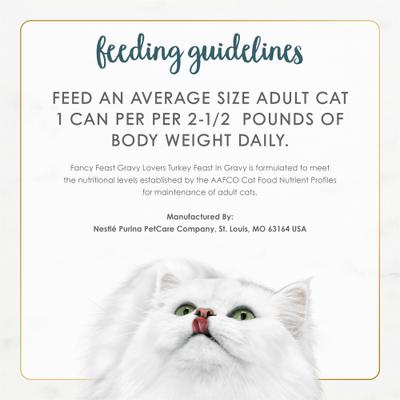 Show full view: Fancy Feast Gravy Lovers Turkey Feast in Roasted Turkey Flavor Gravy Canned Cat Food, 3-oz, case of 24 slide 9 of 12