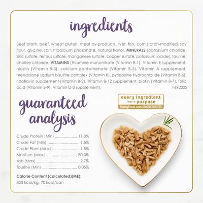 Show full view: Fancy Feast Grilled Beef Feast in Gravy Canned Cat Food, 3-oz, case of 24 slide 8 of 13