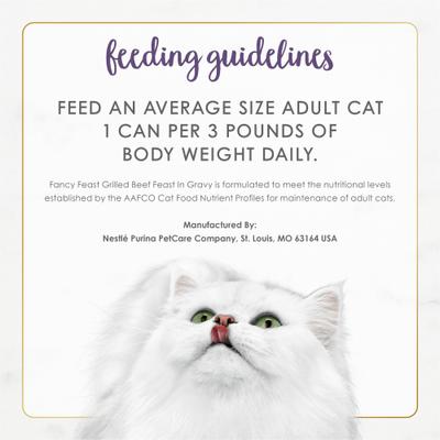 Show full view: Fancy Feast Grilled Beef Feast in Gravy Canned Cat Food, 3-oz, case of 24 slide 10 of 13