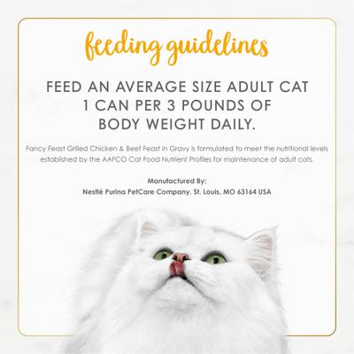 Show full view: Fancy Feast Grilled Chicken & Beef Feast in Gravy Canned Cat Food, 3-oz, case of 24 slide 10 of 12