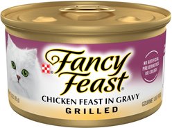 Fancy Feast Grilled Chicken Feast in Gravy Wet Cat Food, 3-oz can, case of 24
