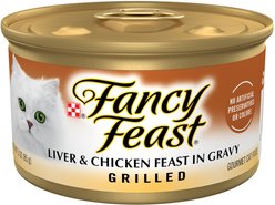 Fancy Feast Grilled Liver & Chicken Feast in Gravy Canned Cat Food, 3-oz, case of 24