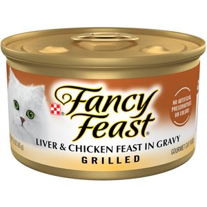 Fancy Feast Grilled Liver & Chicken Feast in Gravy Canned Cat Food, 3-oz, case of 24
