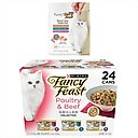 Fancy Feast Grilled Poultry & Beef Feast Canned Food + Purely Natural Treats Cat Treats