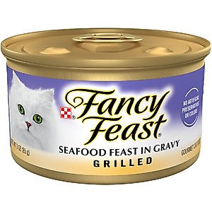Fancy Feast Grilled Seafood Feast in Gravy Canned Cat Food, 3-oz, case of 24