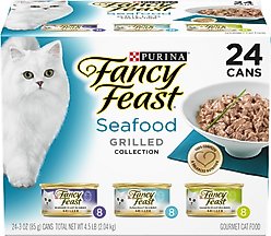 Fancy Feast Grilled Seafood Feast Variety Pack Canned Food, 3-oz, case of 24 + PrettyLitter Cat Litter slide 2 of 9