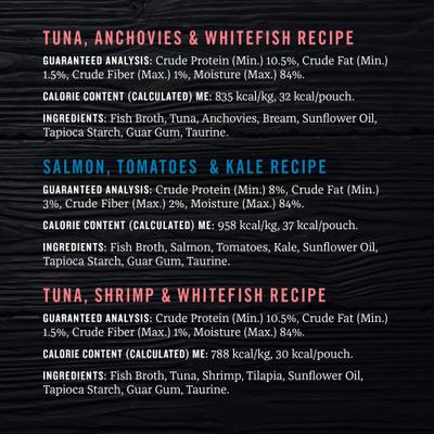 Show full view: Fancy Feast Grilled Tuna Feast in Gravy Canned Food+ American Journey Landmark Broths Seafood Variety Pack Wet Cat Food Complement Pouches slide 8 of 10