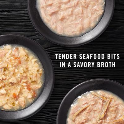 Show full view: Fancy Feast Grilled Tuna Feast in Gravy Canned Food+ American Journey Landmark Broths Seafood Variety Pack Wet Cat Food Complement Pouches slide 9 of 10