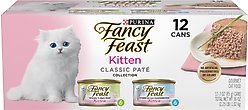 Fancy Feast Kitten Classic Pate Collection Turkey & Whitefish Variety Pack Grain-Free Wet Cat Food, 3-oz can, case of 12