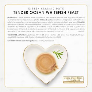 Fancy Feast Kitten Classic Pate Collection Turkey & Whitefish Variety Pack Grain-Free Wet Cat Food, 3-oz can, case of 12