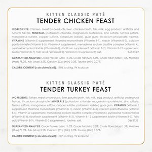 Fancy Feast Kitten Classic Pate Tender Poultry & Fish Variety Pack Canned Wet Cat Food 3-oz, case of 24