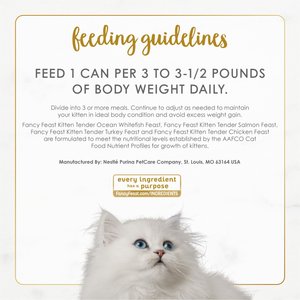 Fancy Feast Kitten Classic Pate Tender Poultry & Fish Variety Pack Canned Wet Cat Food 3-oz, case of 24