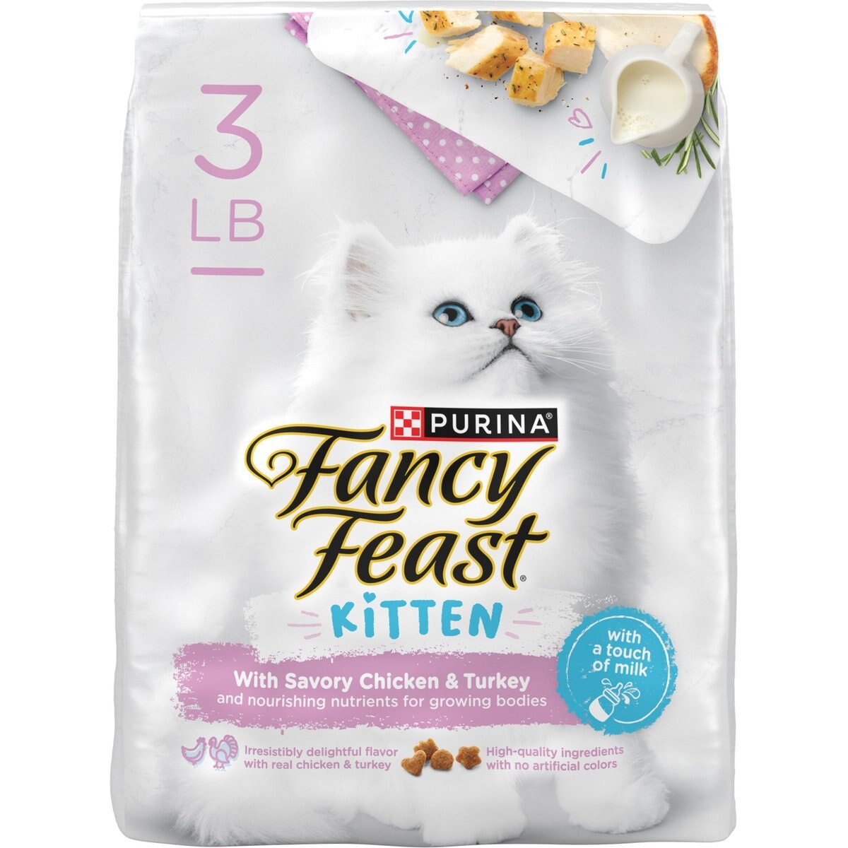 Fancy Feast Kitten Savory Chicken & Turkey Dry Cat Food, 3-lb bag