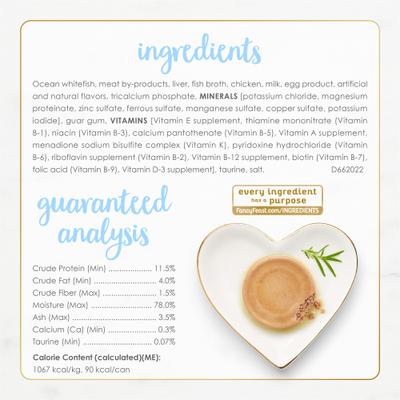 Show full view: Fancy Feast Kitten Tender Ocean Whitefish Feast Canned Cat Food, 3-oz, case of 24 slide 7 of 11