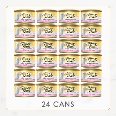 Show full view: Fancy Feast Kitten Tender Salmon Feast Canned Cat Food, 3-oz, case of 24 slide 3 of 11